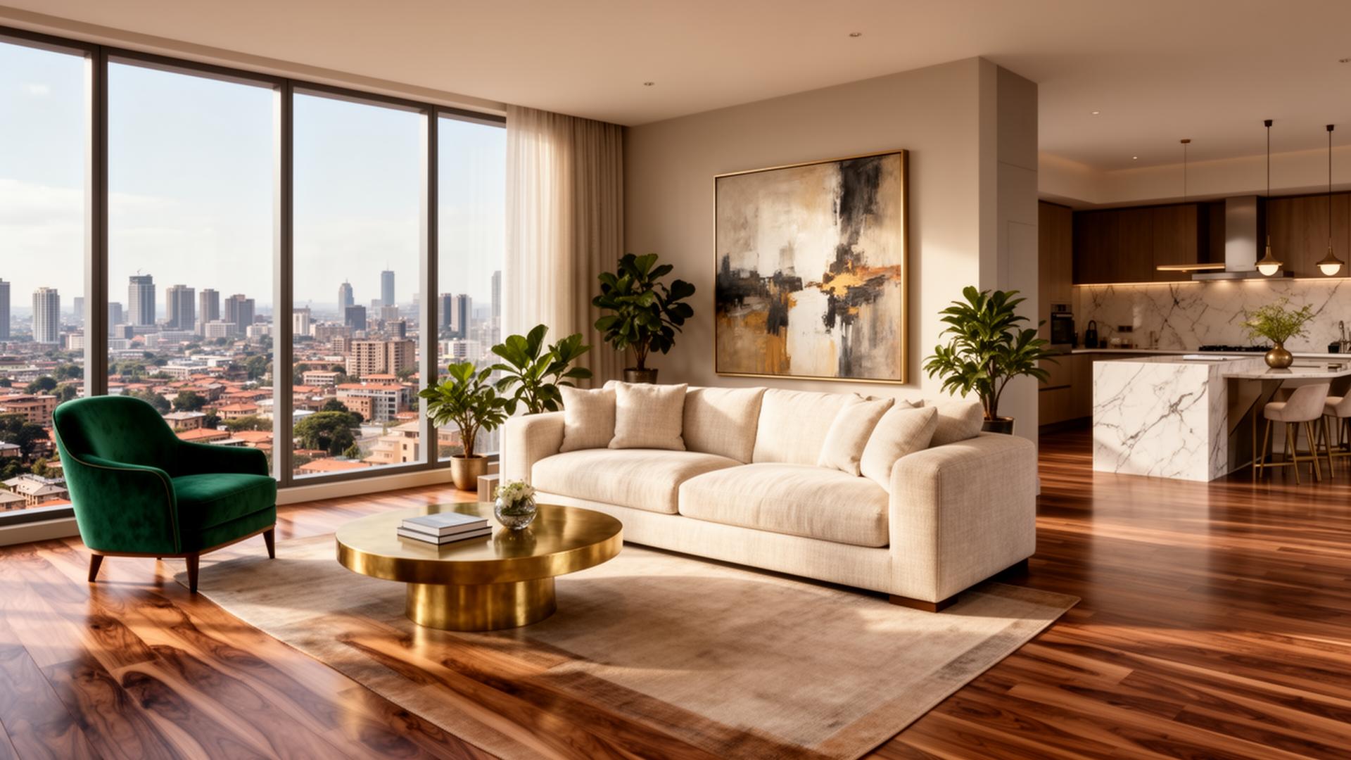 Living Room with Skyline